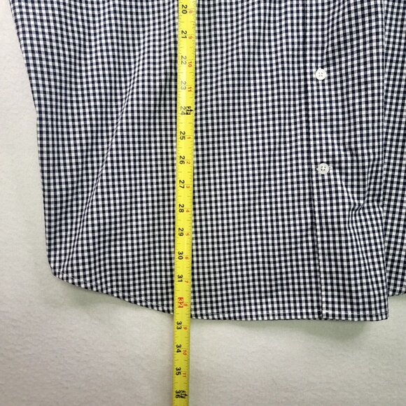 Claiborne Classic Fit Mens Stretch Navy Gingham Button-Down Shirt XXL - Picture 9 of 11